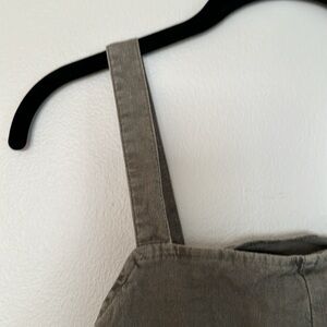 Universal Thread cropped linen overalls size XS Olive